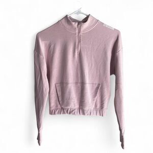Pink lavender Gymshark quarter zip cropped sweatshirt size S